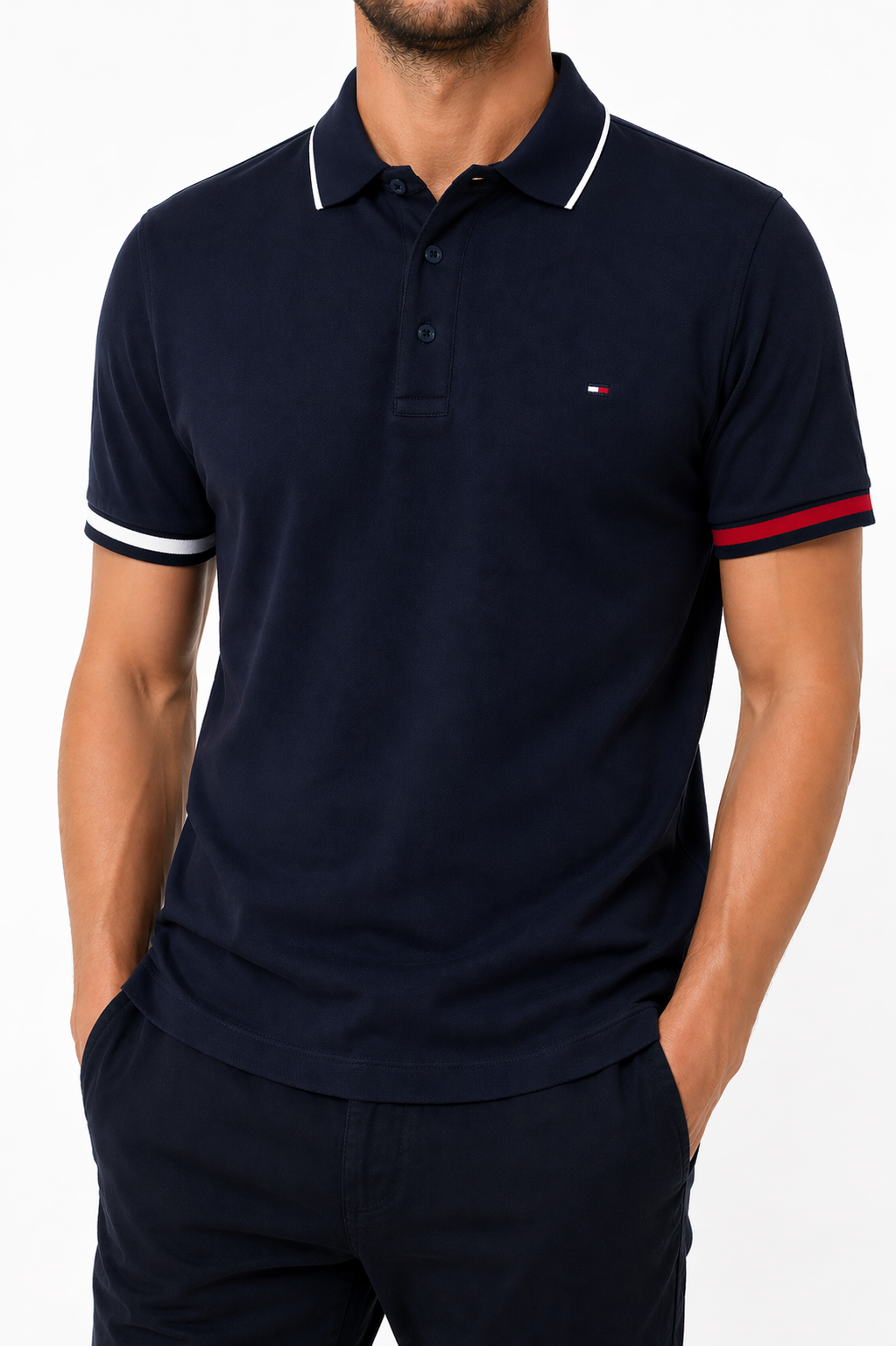 Polo TH en coton piqué