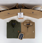 Pull Ralph Lauren demi-zippé en coton piqué