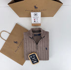 Pull Ralph Lauren torsadé demi-zippé