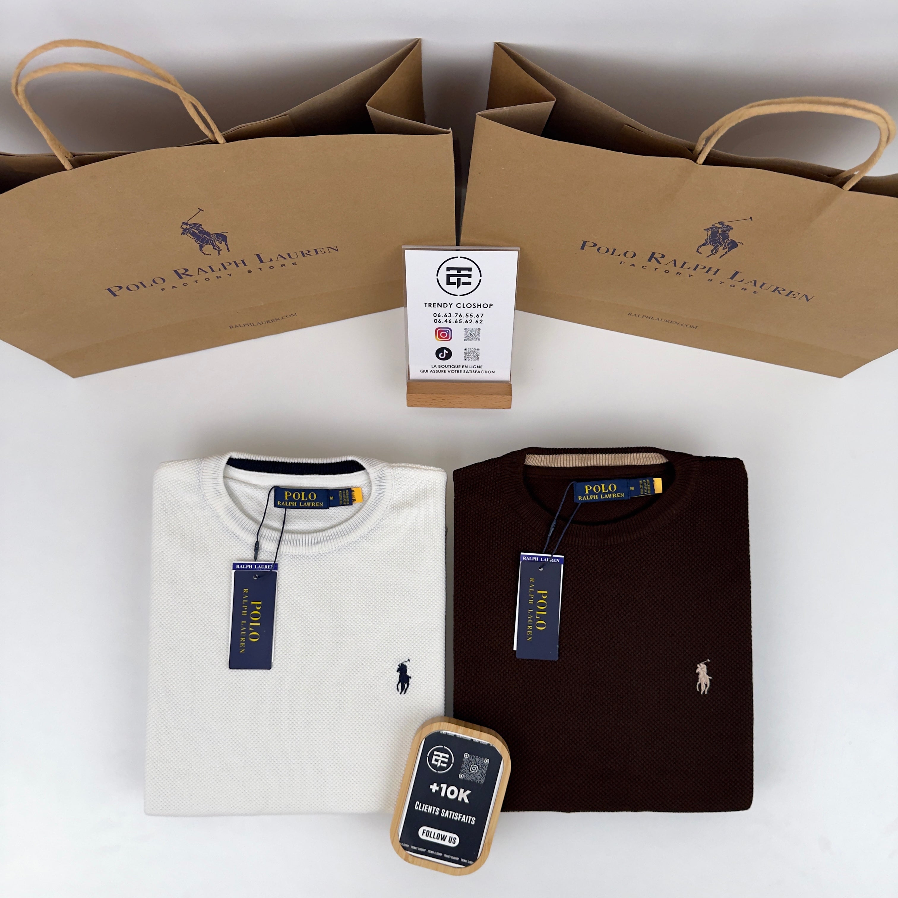 Pull Ralph Lauren col rond piqué