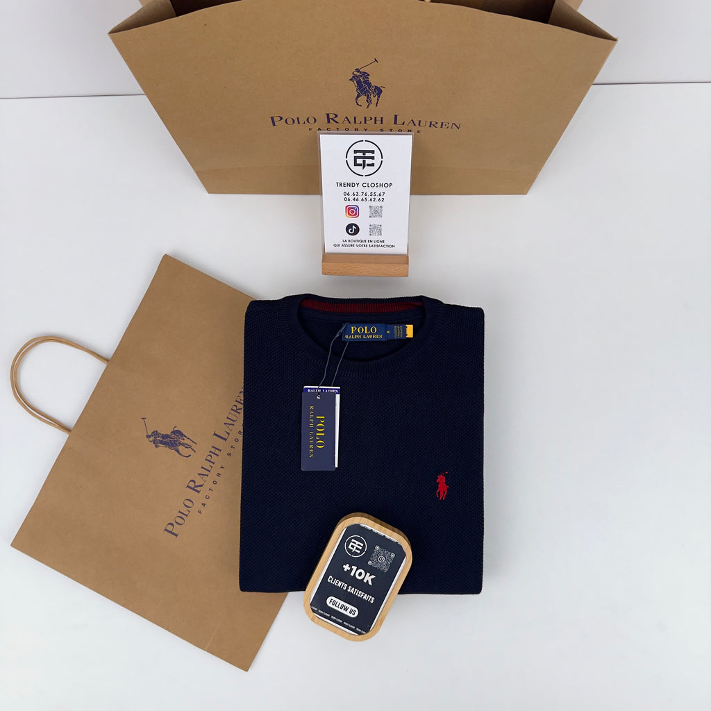 Pull Ralph Lauren col rond piqué