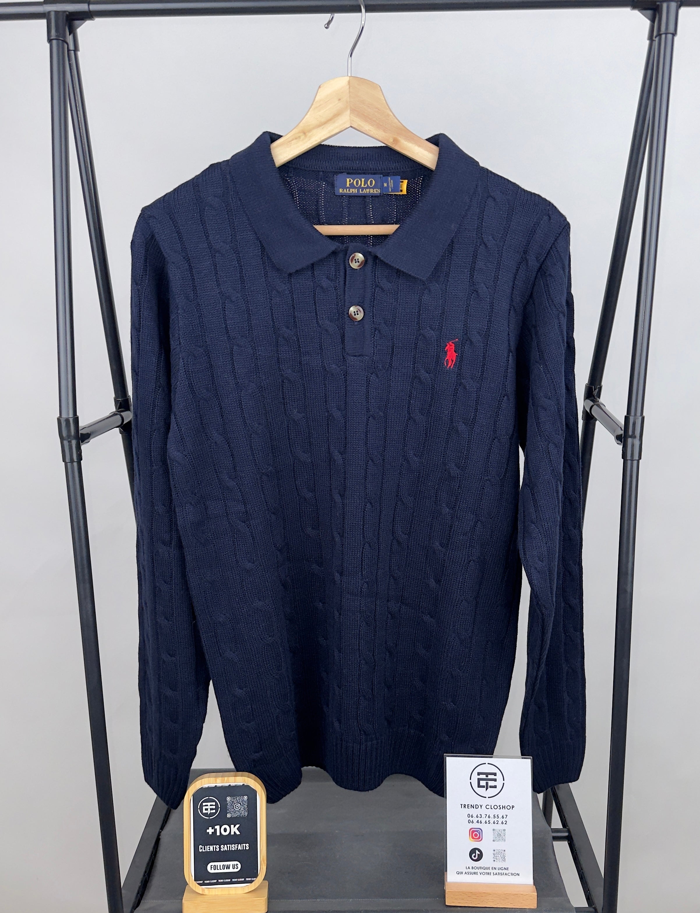 Pull Ralph Lauren torsadé à col polo