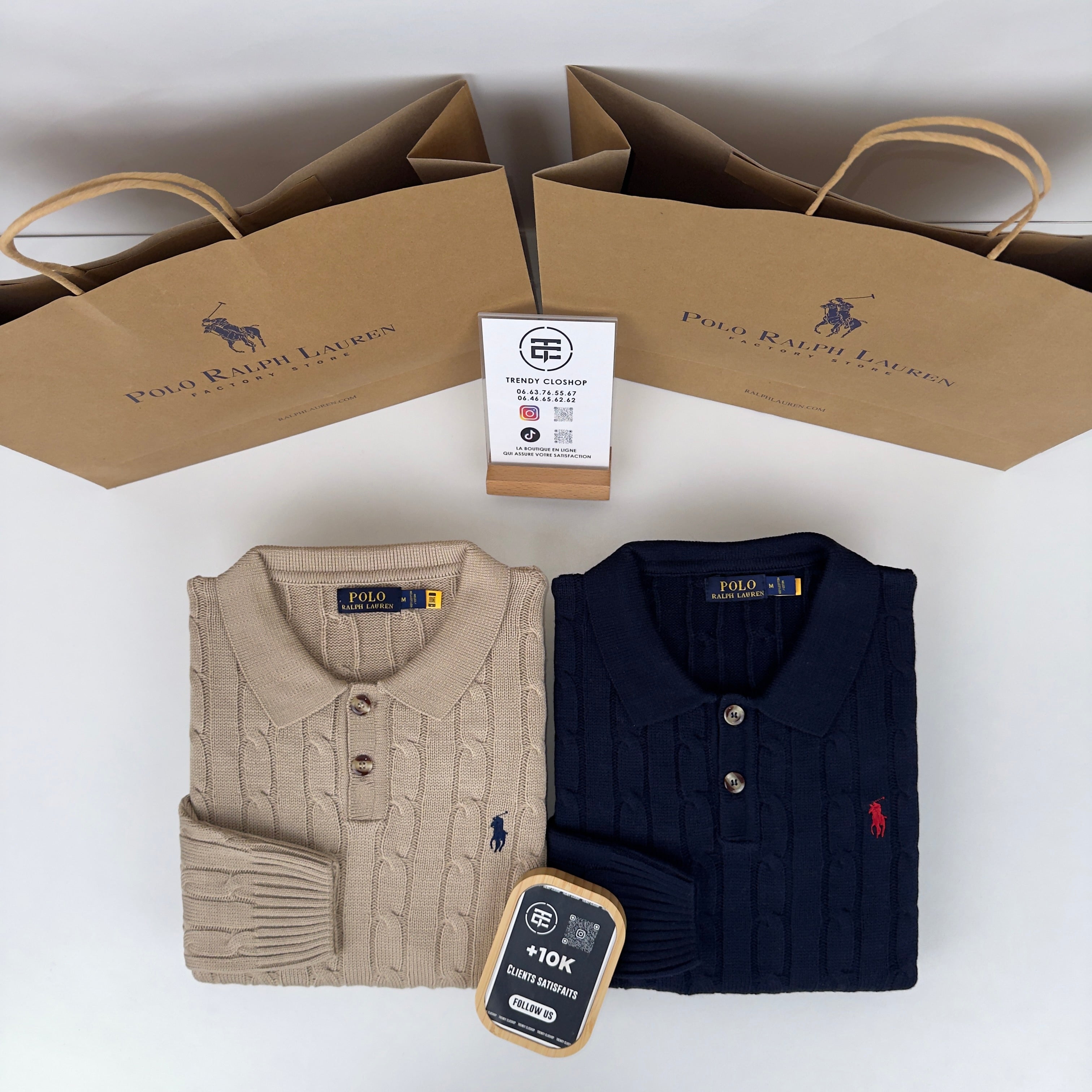 Pull Ralph Lauren torsadé à col polo