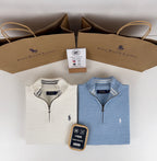 Pull Ralph Lauren demi-zippé en coton piqué