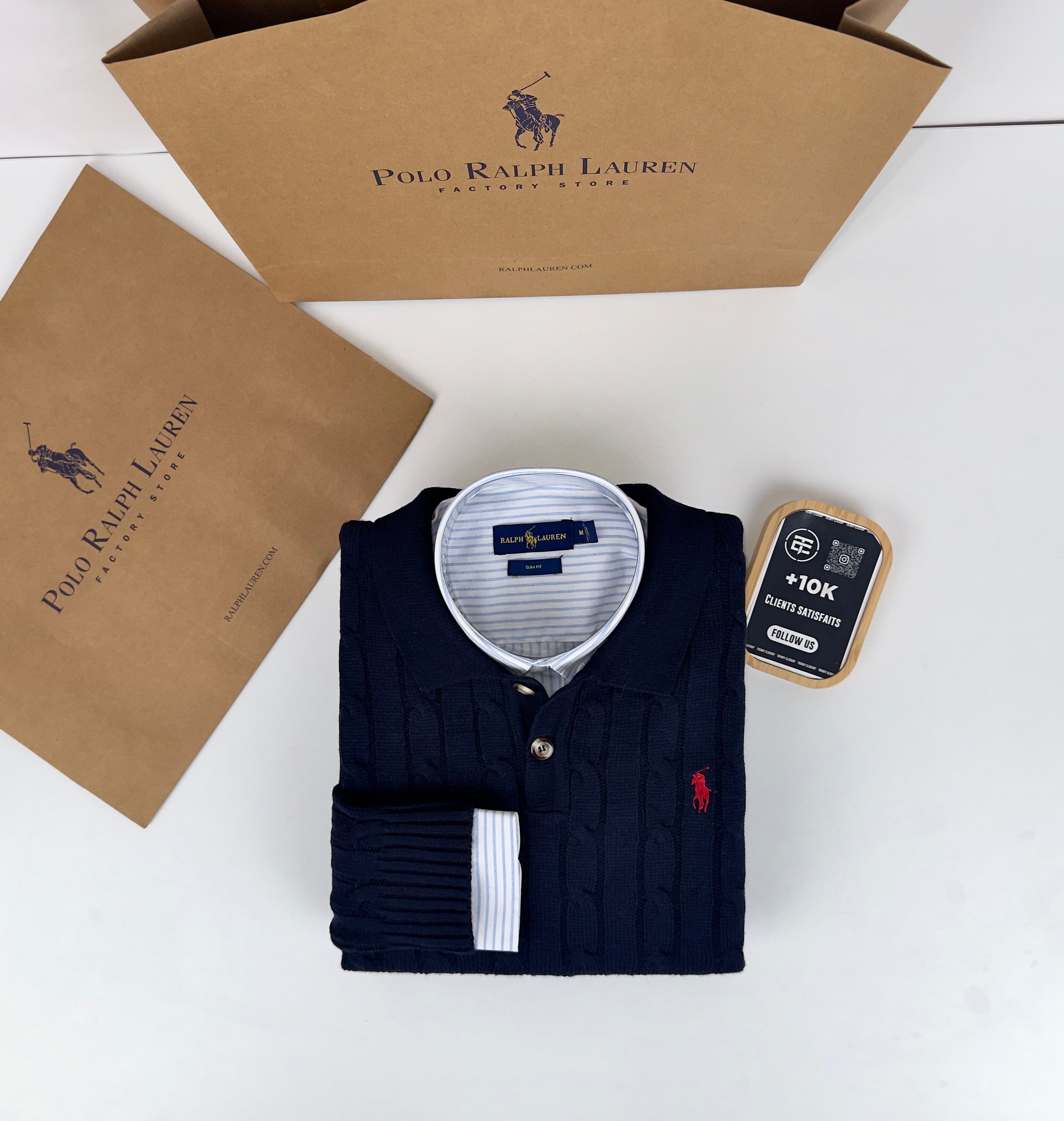 Pull Ralph Lauren torsadé à col polo