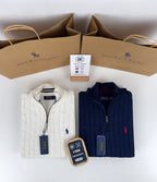 Pull Ralph Lauren torsadé demi-zippé