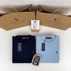 Pull Ralph Lauren torsadé à col ras-du-cou