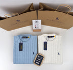 Pull Ralph Lauren torsadé à col ras-du-cou