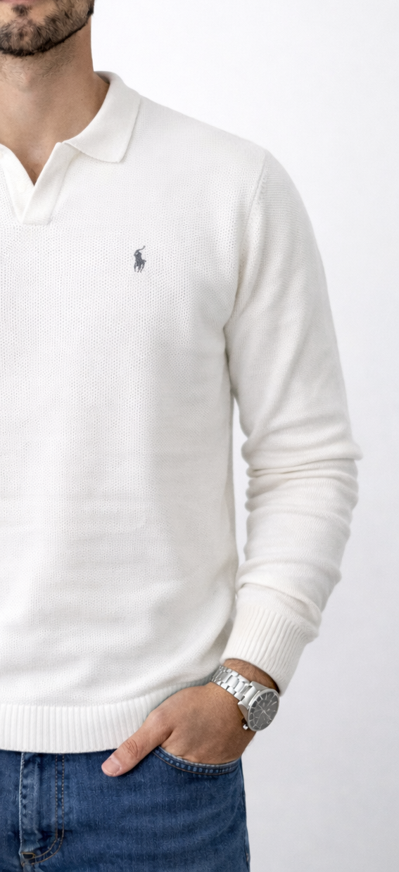Pull Ralph Lauren à col polo - MANCHES LONGUES