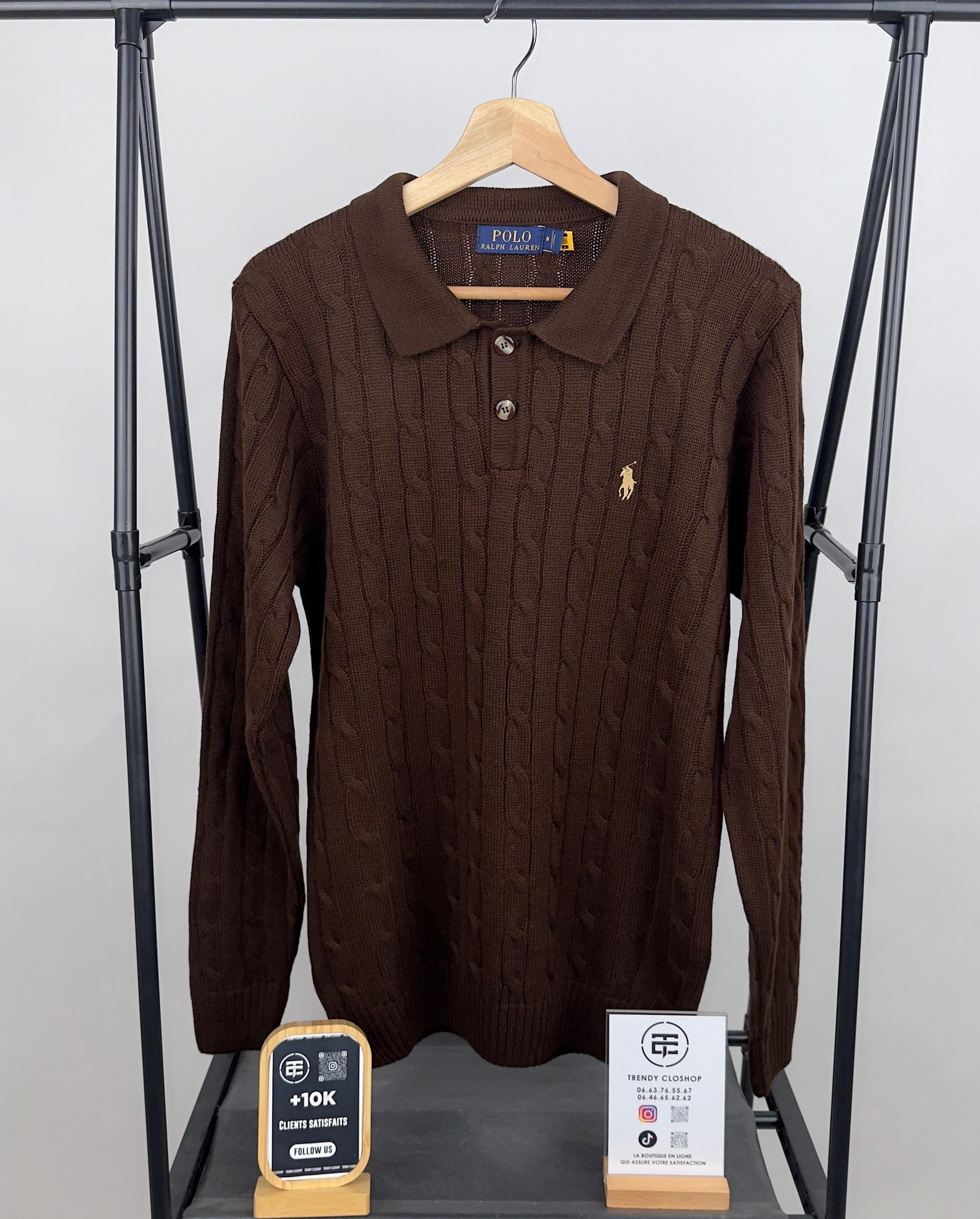 Pull Ralph Lauren torsadé à col polo