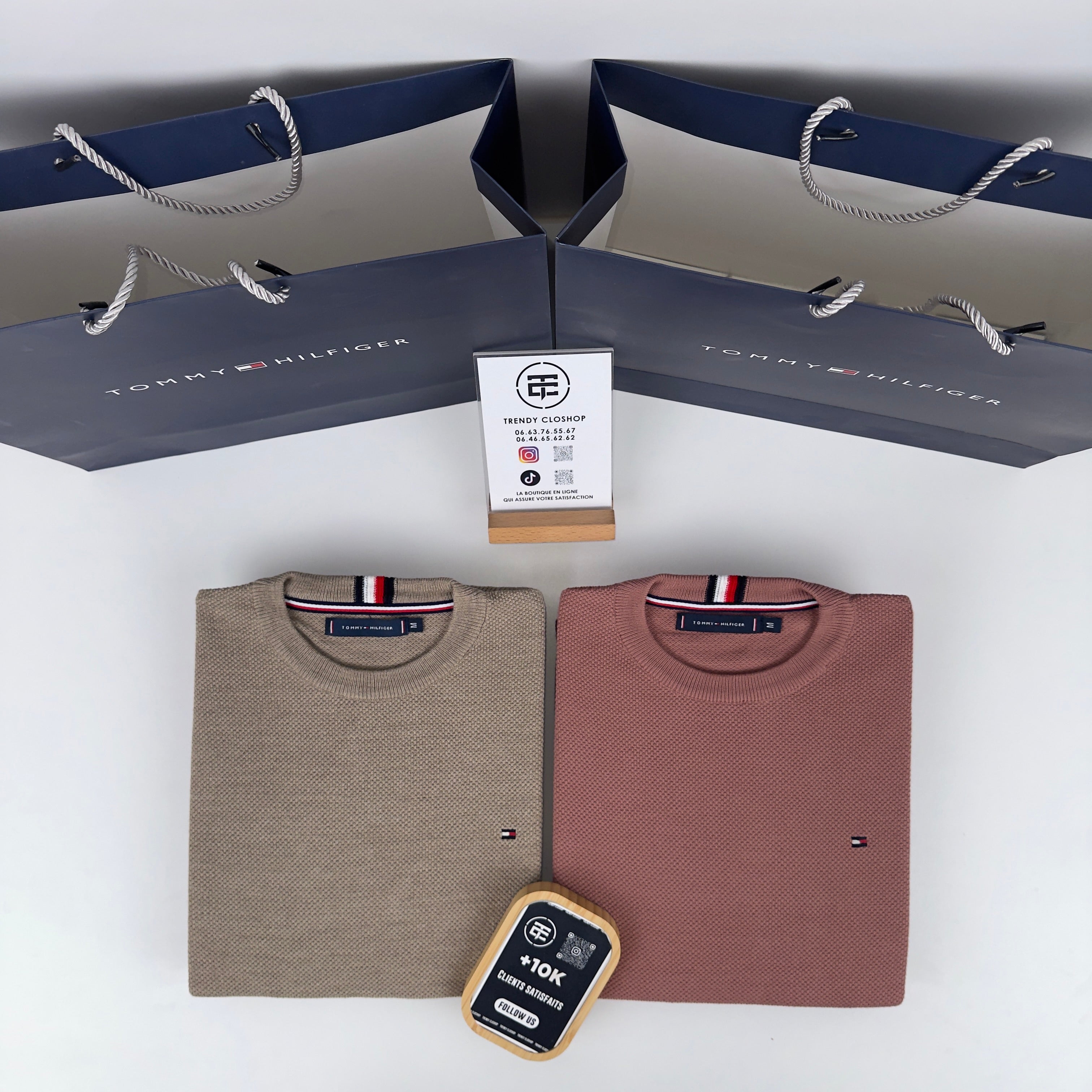 Pull Tommy Hilfiger piqué à col rond