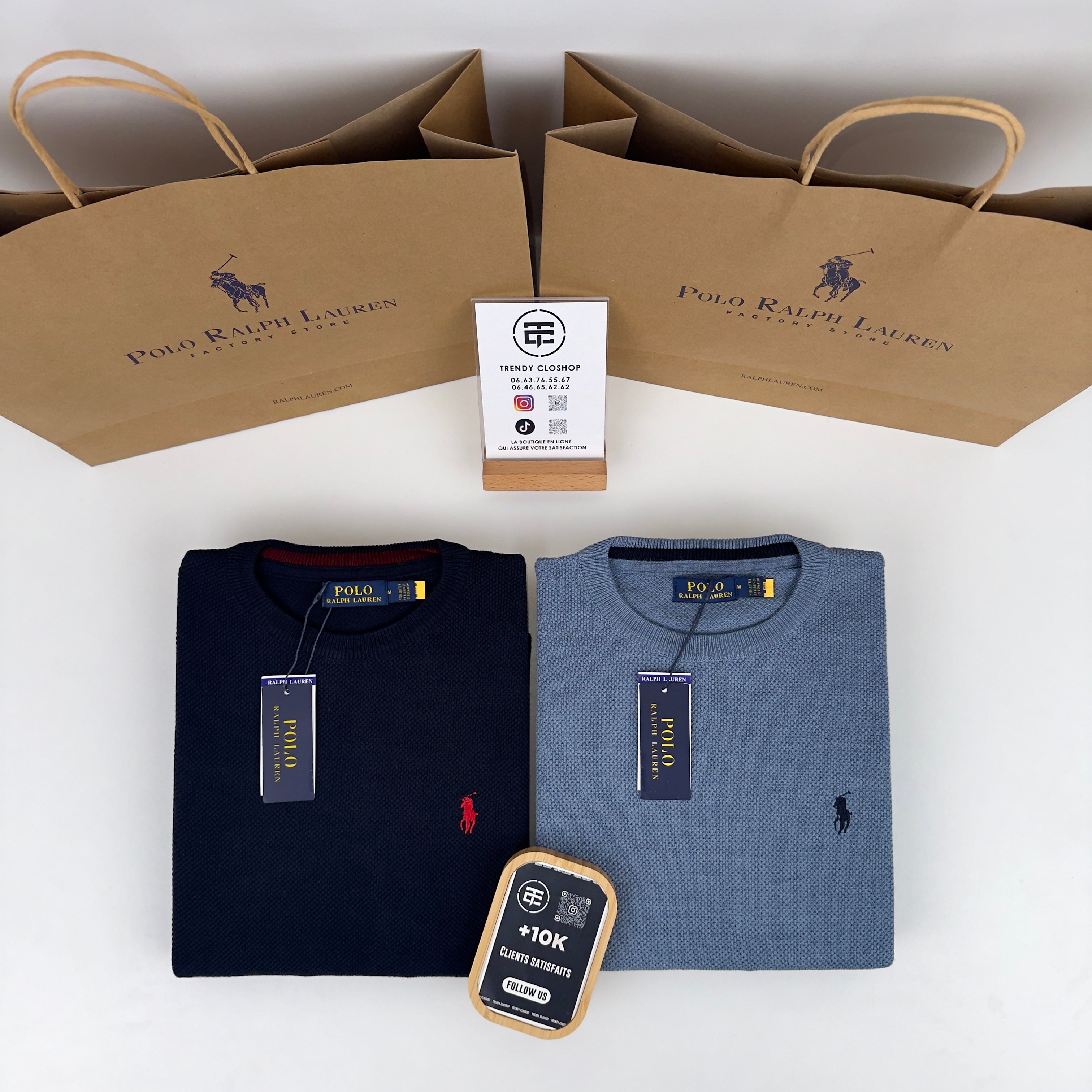 Pull Ralph Lauren col rond piqué