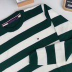 Pull à rayures Tommy Hilfiger en coton piqué à col ras du cou