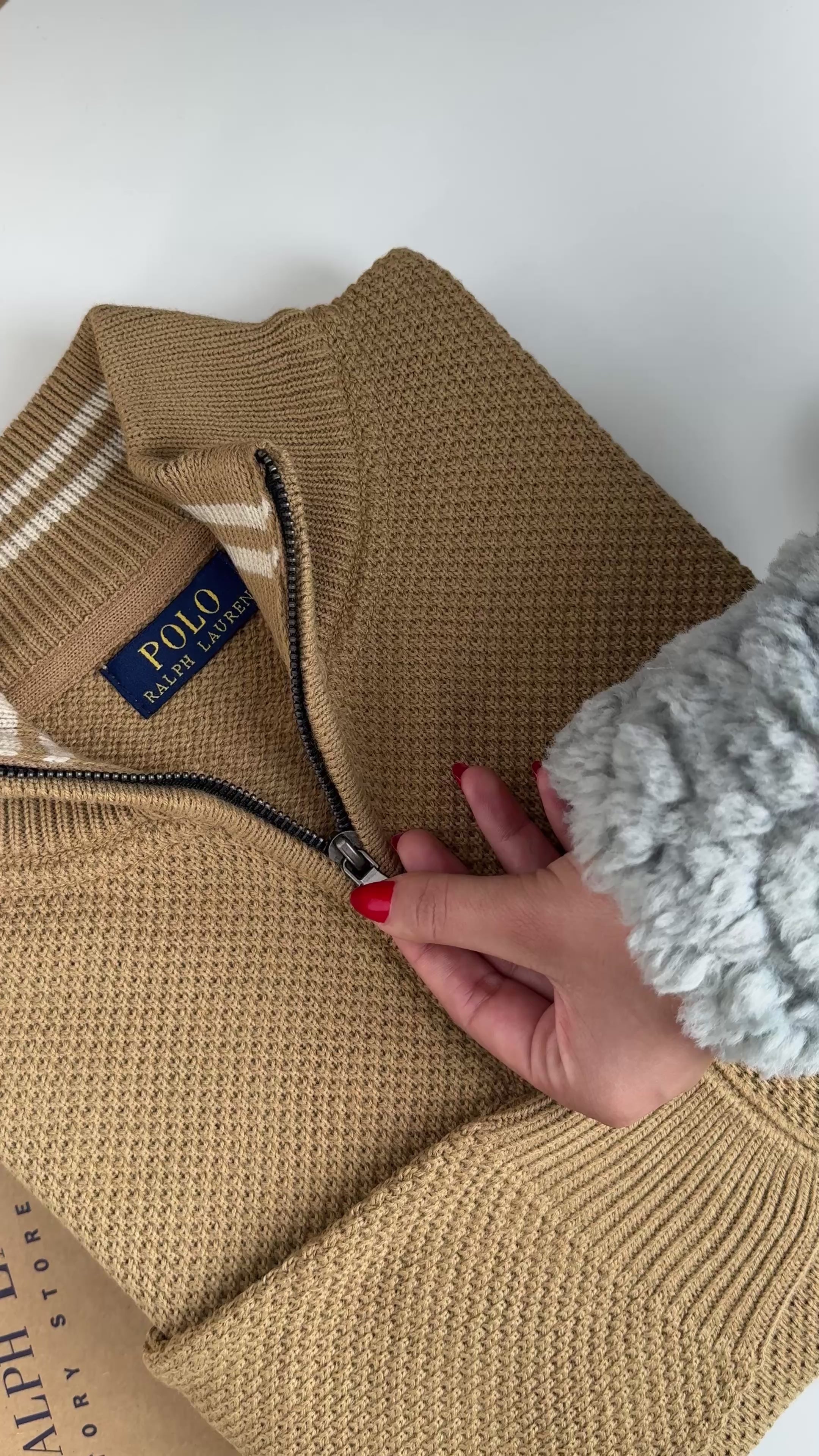 Pull Ralph Lauren demi-zippé en coton piqué